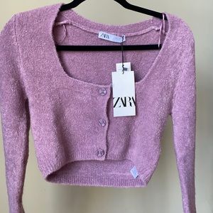 Zara cropped Cardigan Shirt